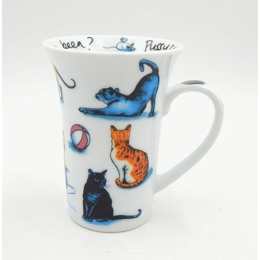 Cat Tea Coffee Mug Porcelain Bone China Paul Cardew Flair Rimmed 2010 Coaster